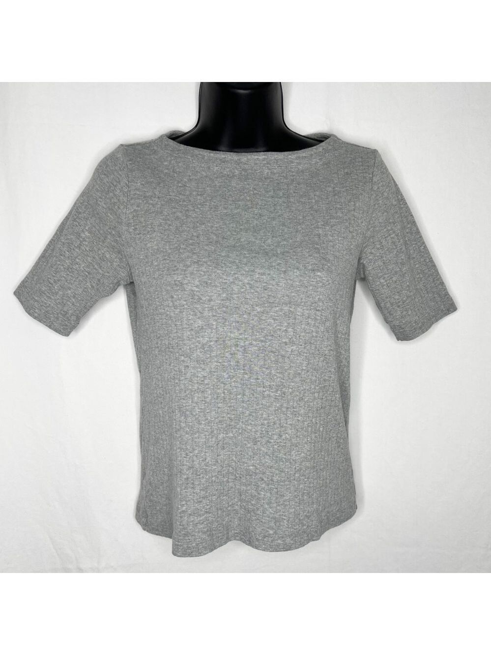 🦩 UNIQLO Ribbed Boat Neck Crop Top (🦩2 for $25)